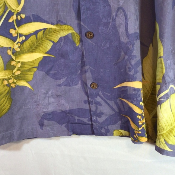 Tommy Bahama Men Hawaiian camp Shirt XL 100% silk short sleeve tropical vacation - Picture 6 of 11